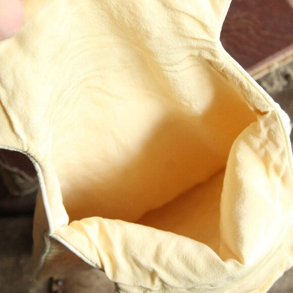 Vintage 1950s Hot Water Bottle Cover, Yellow with White Floral Embroidery - Picture 4 of 9